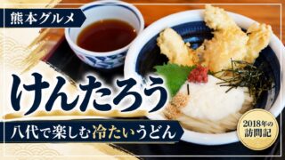 八代のけんたろうの冷たいうどん。2018年の訪問記。